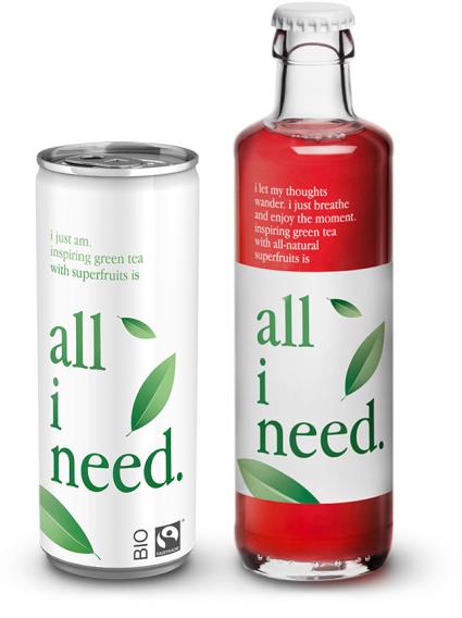 „all i need.“ – Grüntee-Erfrischungsgetränk nun auch in Deutschland / Bio, fairtrade, vegan / Leadprodukt einer neuen Getränkegeneration aus Österreich (FOTO)