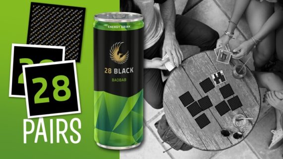 Volle Konzentration bei 28 BLACK / Energy Drink startet Deckelcode-Gedächtnisspiel 28 Pairs (FOTO)