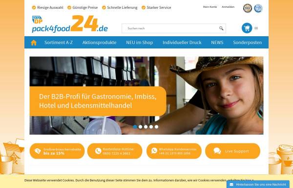 Pack4Food24.de –  der B2B Onlineshop für Gastro Großverbraucher
