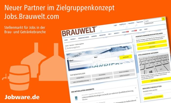 Angezapft: Jobware stellt BRAUWELT® einen Stellenmarkt / Jobs.Brauwelt.com ist die neue Anlaufstelle für eine Karriere in der Brau- und Getränkebranche (FOTO)