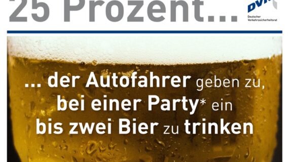 Alkohol im Straßenverkehr: Unterschätzte Gefahr / DVR-Umfrage zum Verhalten von Autofahrern (FOTO)