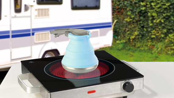Rosenstein & Söhne Faltbarer Silikon-Camping-Wasserkessel