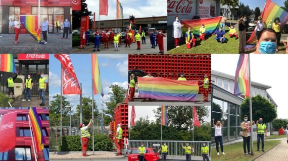Coca-Cola hängt die PRIDE-Flagge hoch / Mitarbeitende von Coca-Cola Deutschland zeigen ihre Unterstützung der LGBTIQ-Gemeinschaft an mehr Orten als je zuvor (FOTO)
