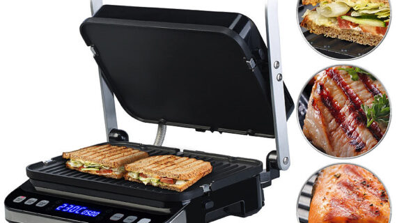 Rosenstein & Söhne Digitaler Panini-, Sandwich- & Kontaktgrill CG-2610