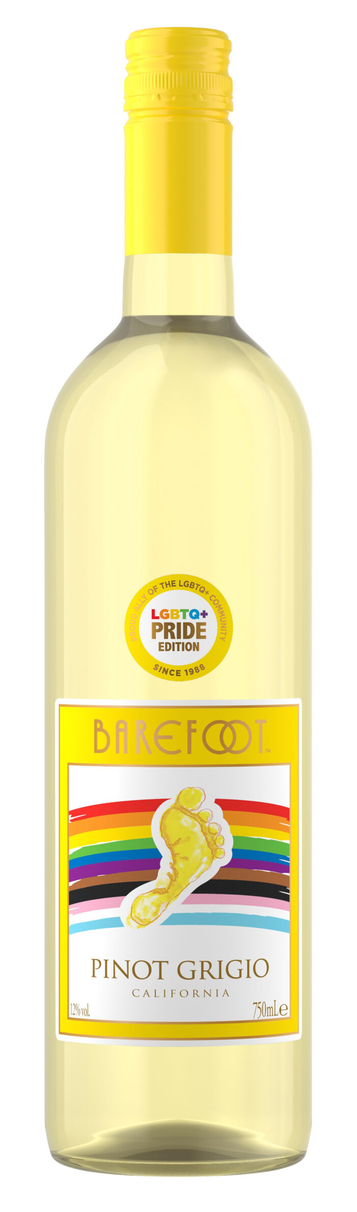 Barefoot Wine zeigt Flagge: Pinot Grigio in der regenbogenbunten Pride-Sonderedition Barefoot Wine zeigt Flagge: Pinot Grigio in der regenbogenbunten Pride-Sonderedition