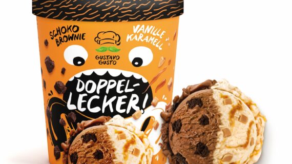Gustavo Gusto-Eis: Schoko Brownie und Vanille Karamell