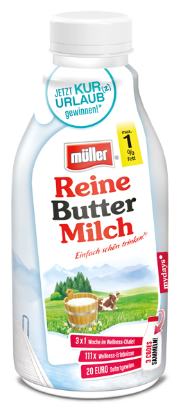 Molkerei Müller verlängert Kur(z)Urlaub:   Erst schee trinken – dann voll verwöhnen