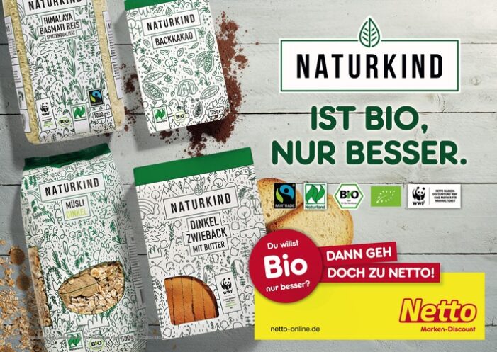 Biofachmarke NATURKIND im Netto-Regal