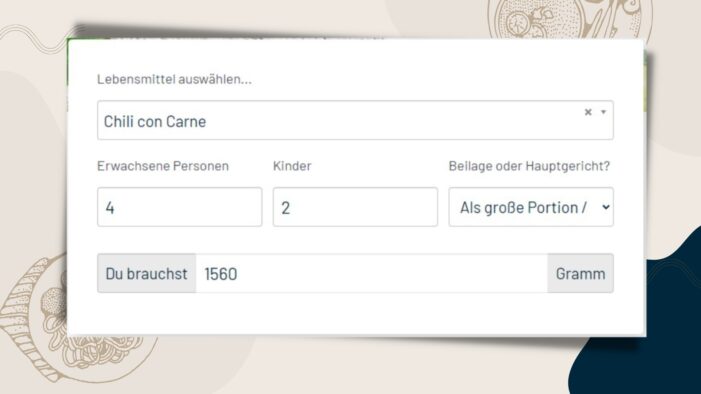 Portionsgrößen berechnen & Lebensmittel sparen: Dieser kostenlose Rechner hilft dabei!