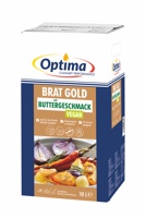 Flüssiges Pflanzenfett von Optima Brat Gold mit Buttergeschmack – aber pflanzlich