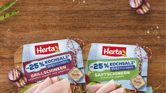 Weniger Salz, voller Genuss: Herta launcht salzreduzierte Schinken