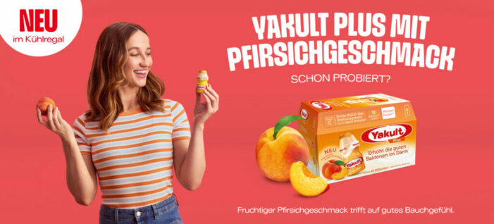 Yakult Plus Pfirsich: neuer Look und fruchtiger Geschmack