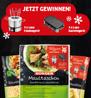 Winter-Gewinnspiel von November bis Dezember: BÜRGER-Topseller genießen und WMF-Geräte gewinnen