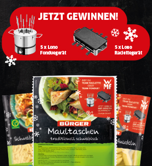 Winter-Gewinnspiel von November bis Dezember: BÜRGER-Topseller genießen und WMF-Geräte gewinnen
