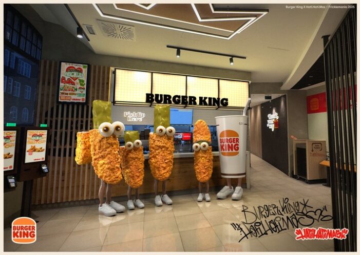 Burger King® bringt Social Media Hype auf den Tisch. Hamburger Künstler Hati Hati Mas inszeniert Fricklemania