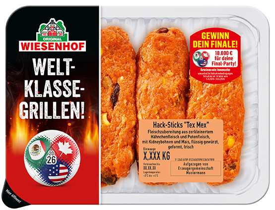 Mehr kulinarische Unterstützung beim Fußball geht nicht: WIESENHOF präsentiert die neue Viererkette „Welt-Klasse-Grillen“