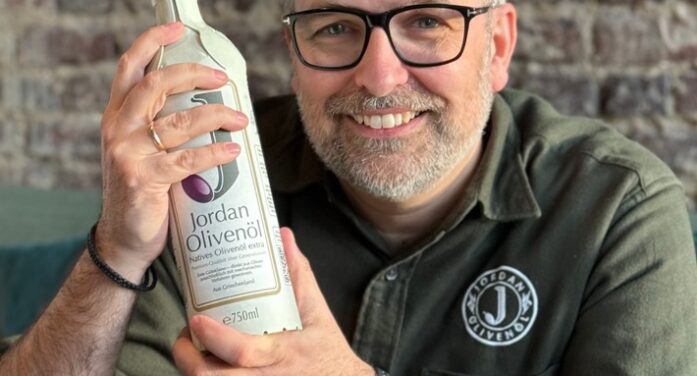 Eine Olivenölflasche aus Papier. Kein Witz.