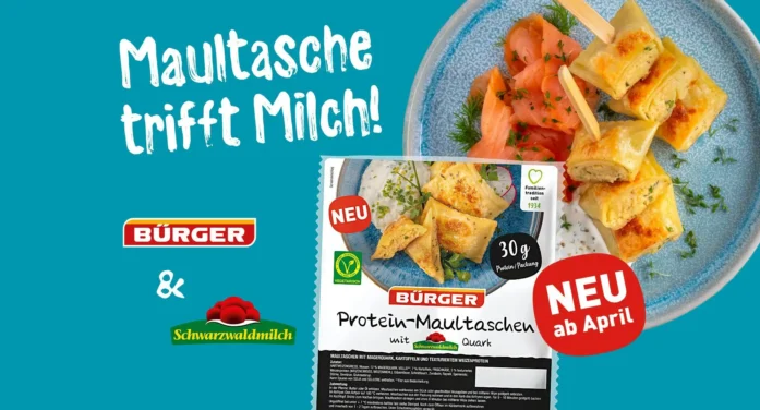 BÜRGER bringt gemeinsam mit Schwarzwaldmilch neue Protein-Maultaschen auf den Mark – mit 30 g Protein pro Packung