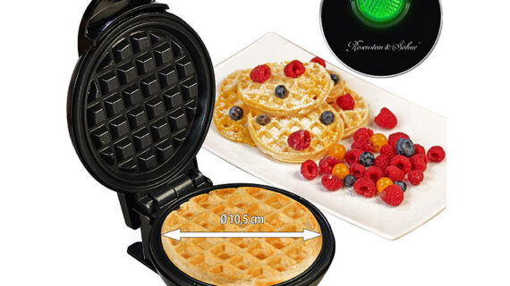 Rosenstein & Söhne Mini-Waffeleisen für runde Belgische Waffeln