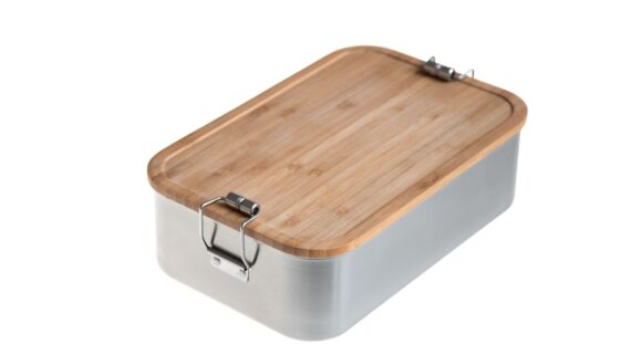 Umweltfreundliche Lunchbox aus Edelstahl mit Bambusdeckel von Kronenberg24