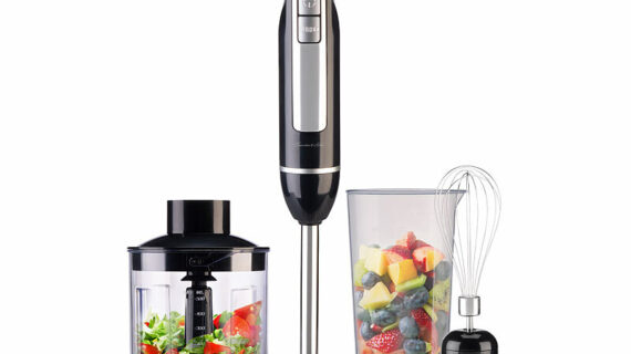 Rosenstein & Söhne 4in1-Stabmixer, Edelstahl
