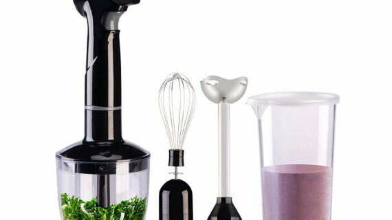 Rosenstein & Söhne Edelstahl-Akku-Stabmixer-Set SM-450