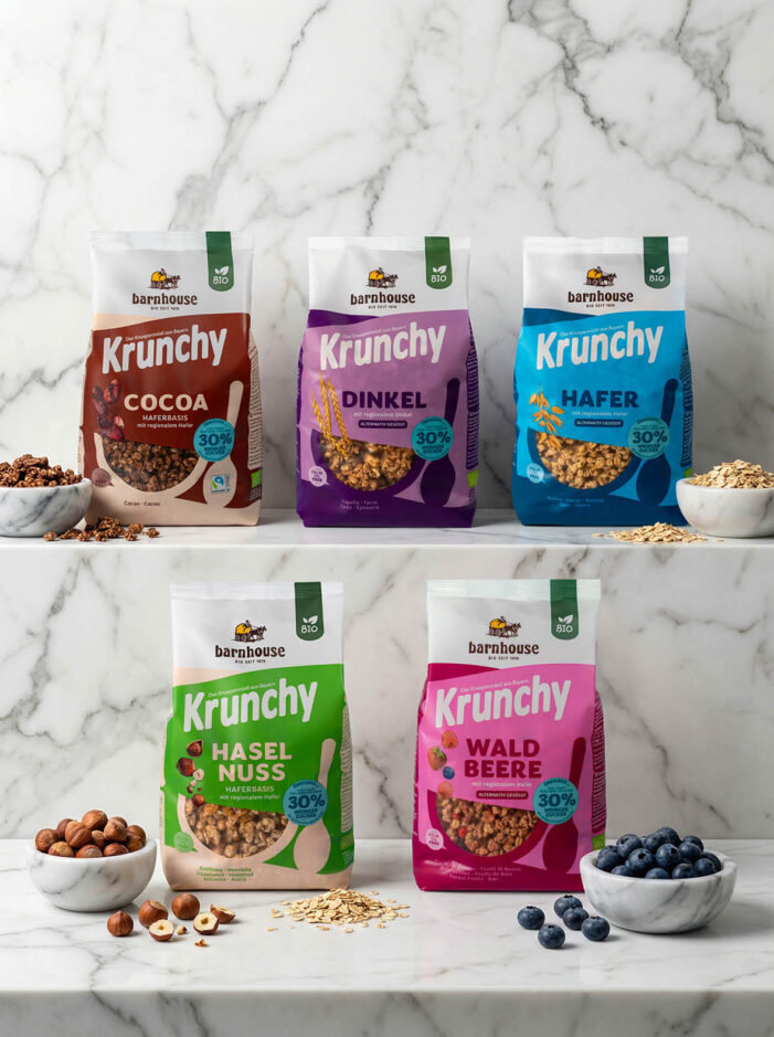 Barnhouse relauncht fünf Krunchys mit 30 % weniger Zucker Barnhouse relauncht fünf Krunchys mit 30 % weniger Zucker